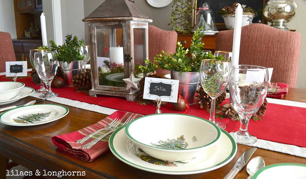 Christmas Table from Lilacs and Longhorns Thanksgiving table ideas